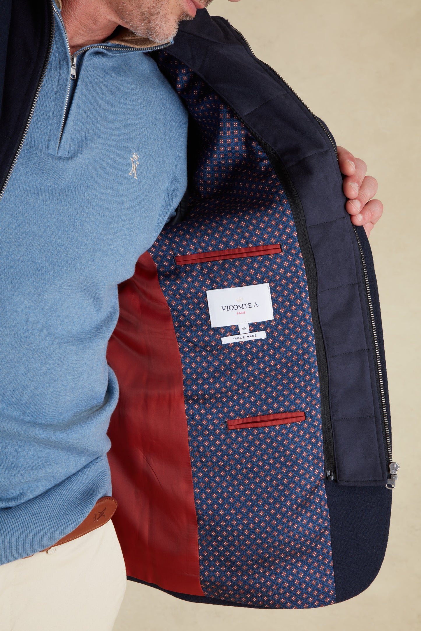 Blazer Ajusté Uni avec Parmenture