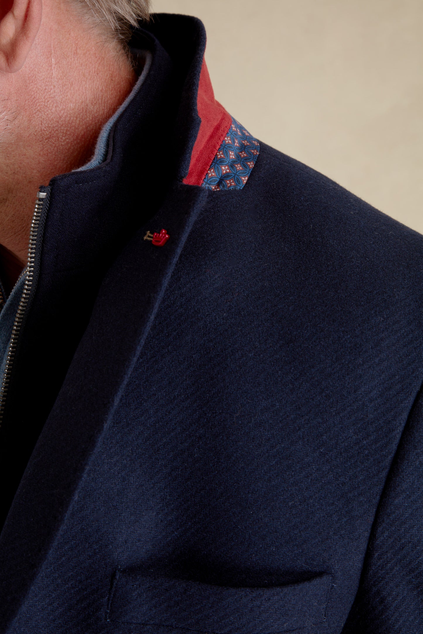 Blazer Ajusté Uni avec Parmenture
