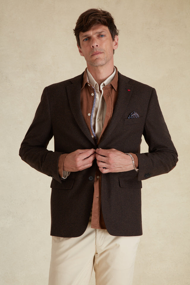 Blazer Ajusté Uni avec Parmenture - Image principale