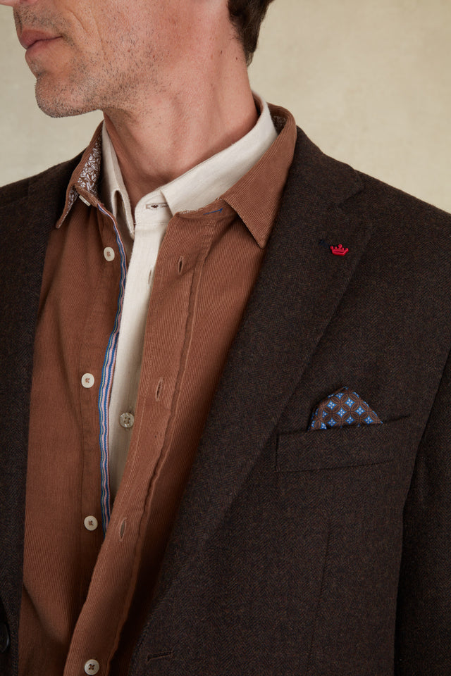 Blazer Ajusté Uni avec Parmenture - Image principale