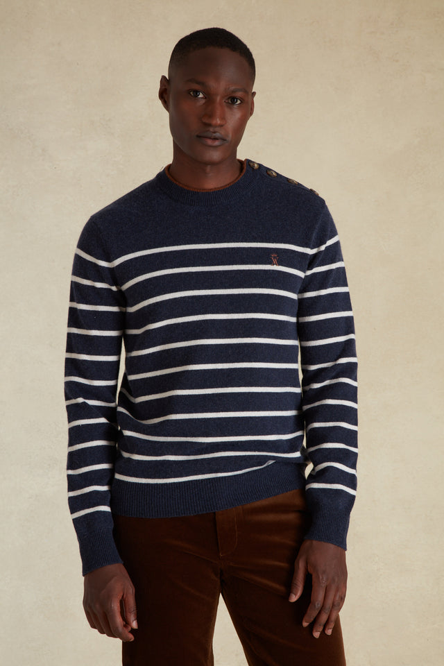Pull à Epaule Boutonnée à Rayures - Image principale
