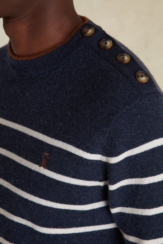 Pull à Epaule Boutonnée à Rayures - Image principale