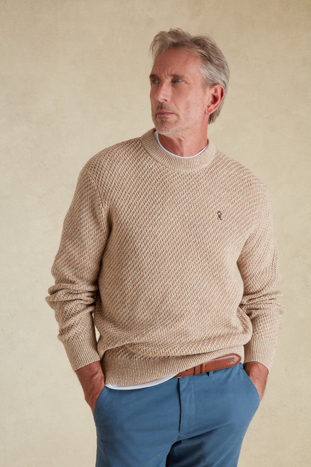 Pull Fil Bicolore Col Rond - Image principale