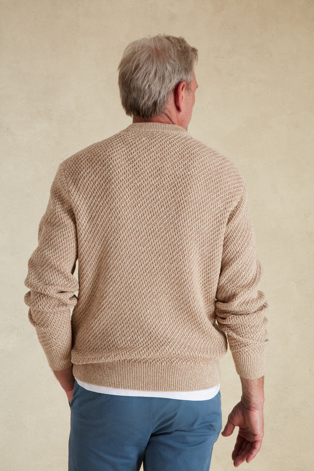 Pull Fil Bicolore Col Rond - Image principale