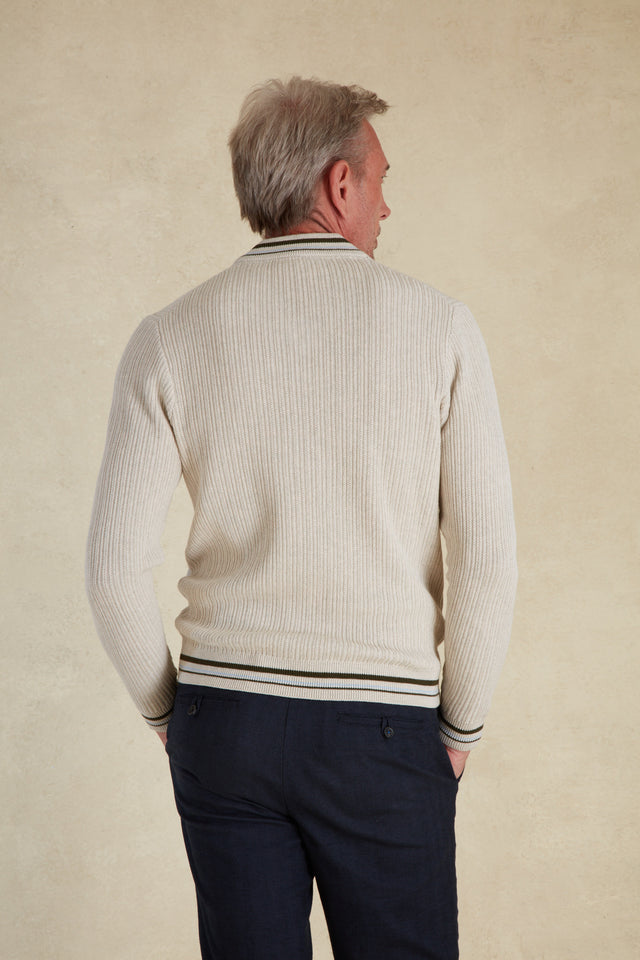 Pull Col V à Détails Rayé - Image principale