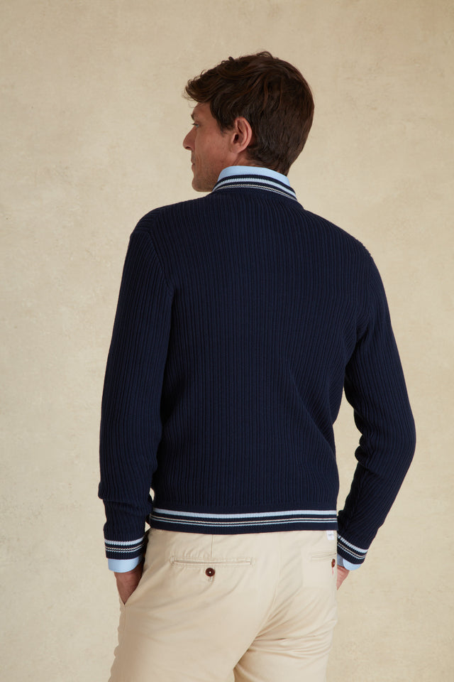Pull Col V à Détails Rayé - Image principale