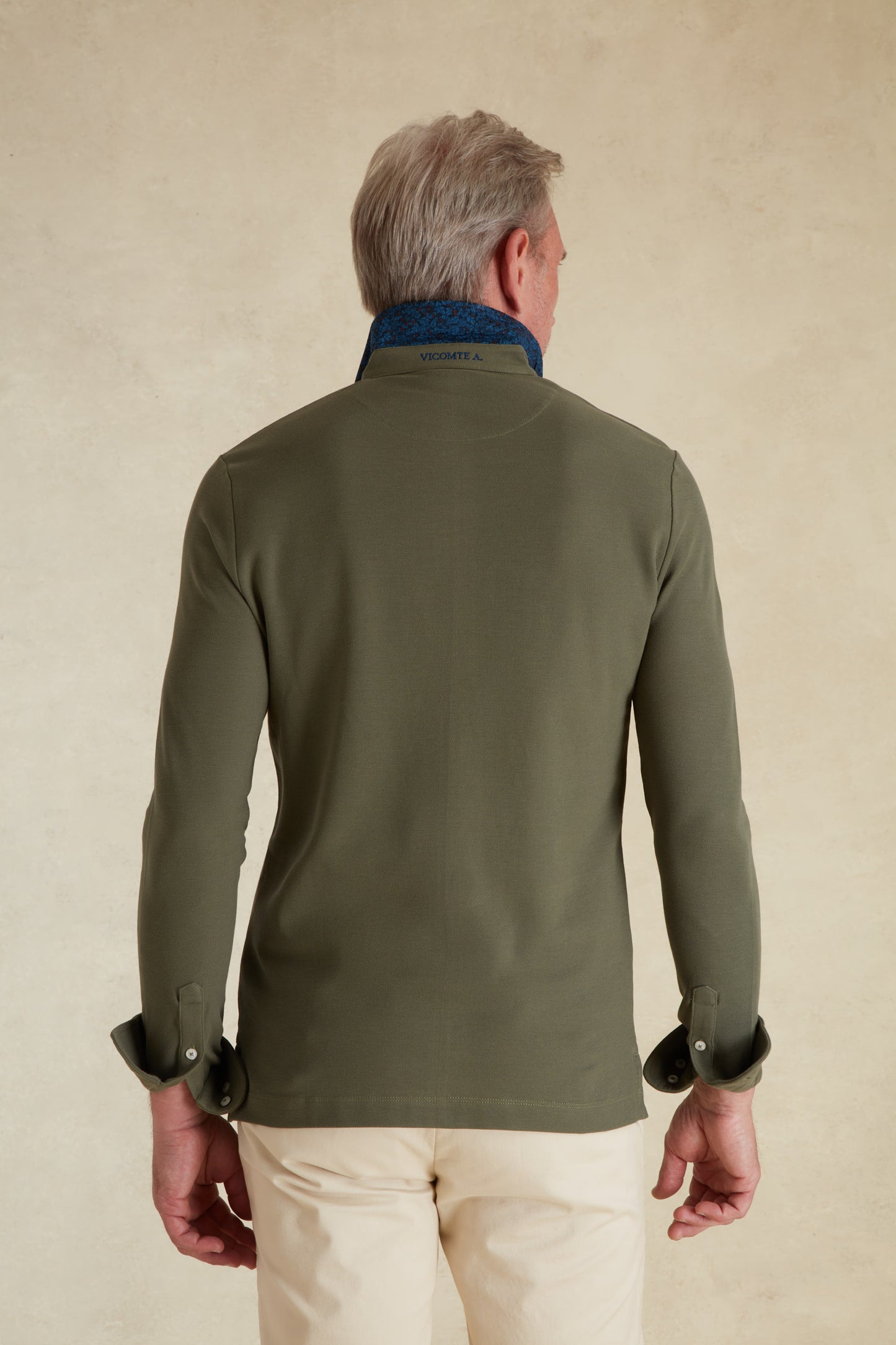 Polo Manches Longues à Détails Imprimé