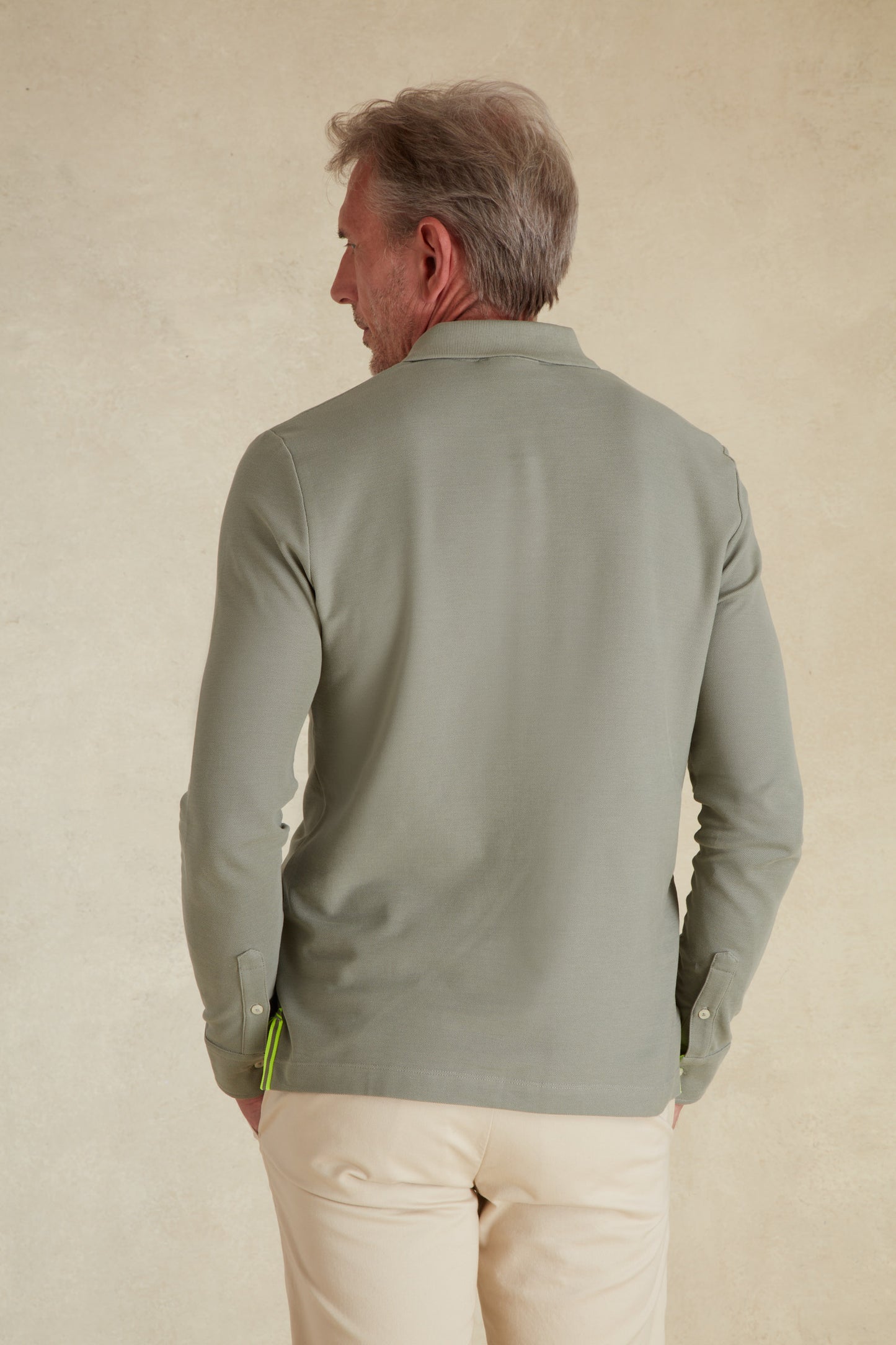 Polo Manches Longues à Détails Fluo