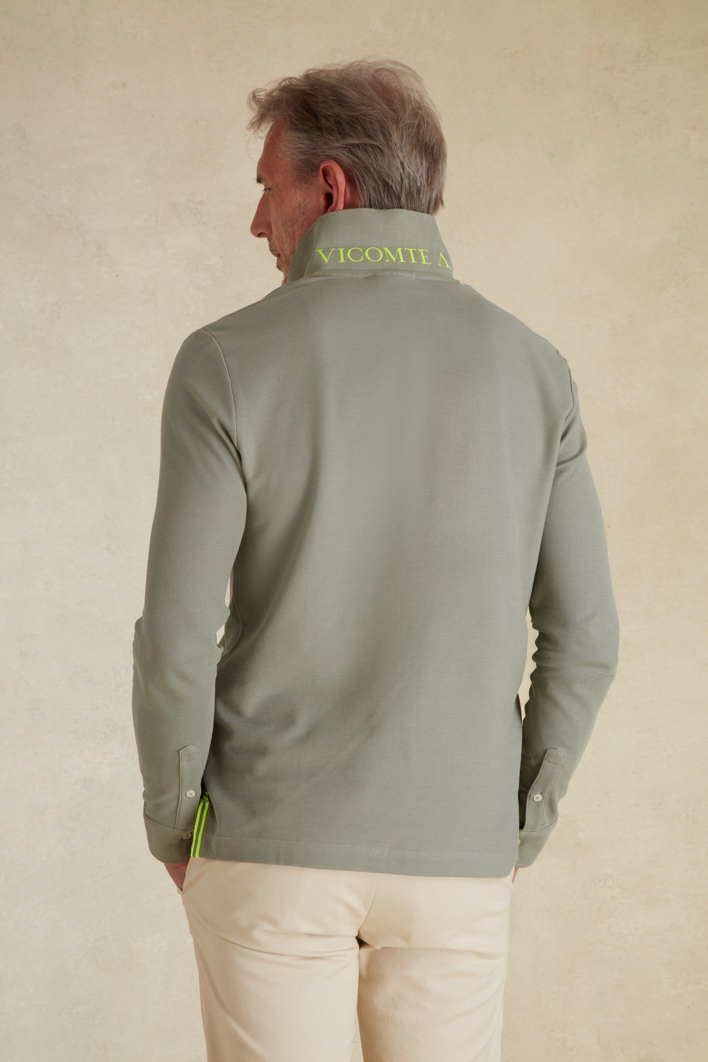 Polo Manches Longues à Détails Fluo
