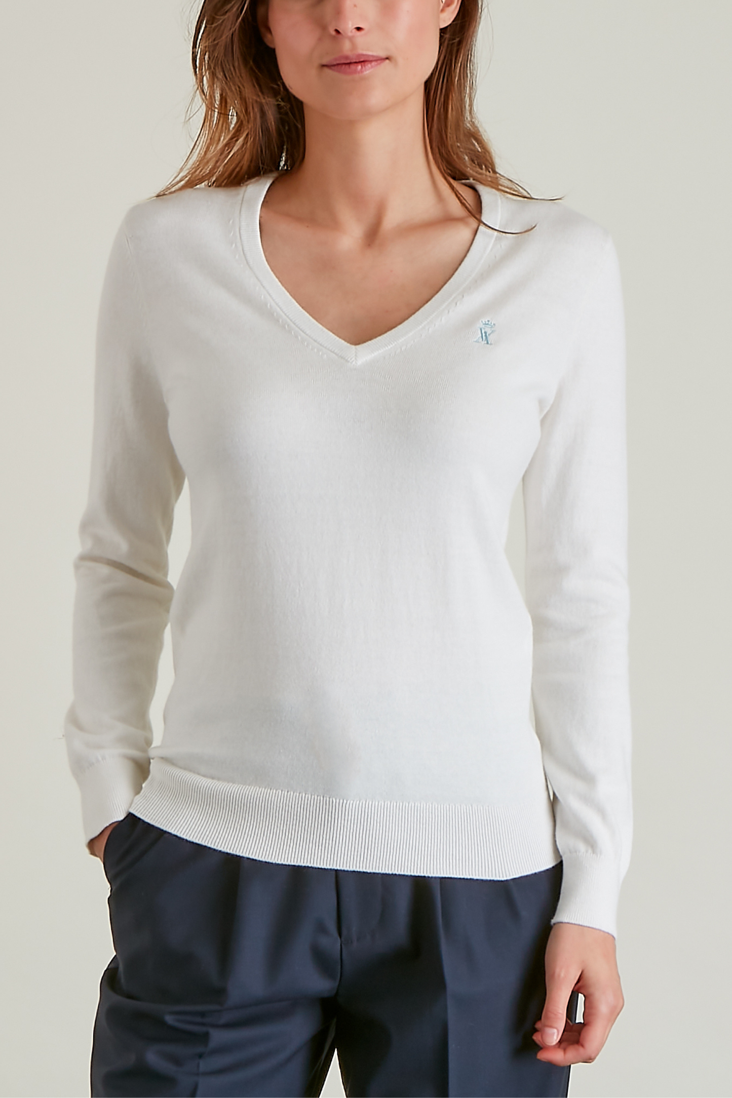 Pull Col V à coudières