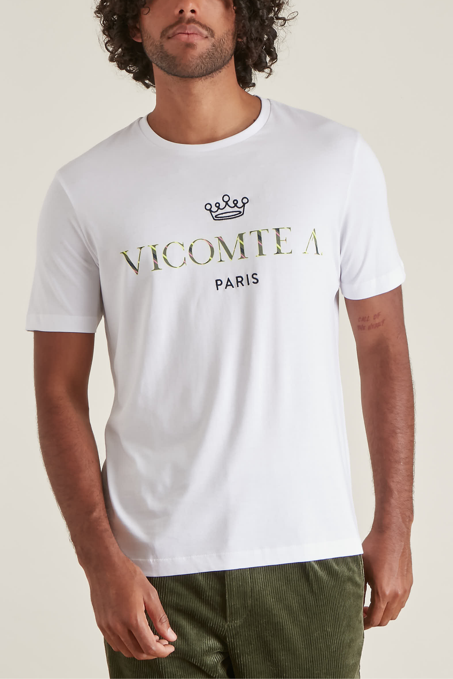 T-shirt Brodé à Col rond