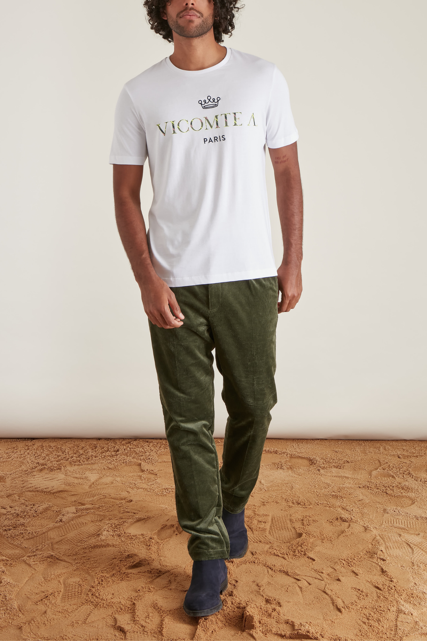 T-shirt Brodé à Col rond