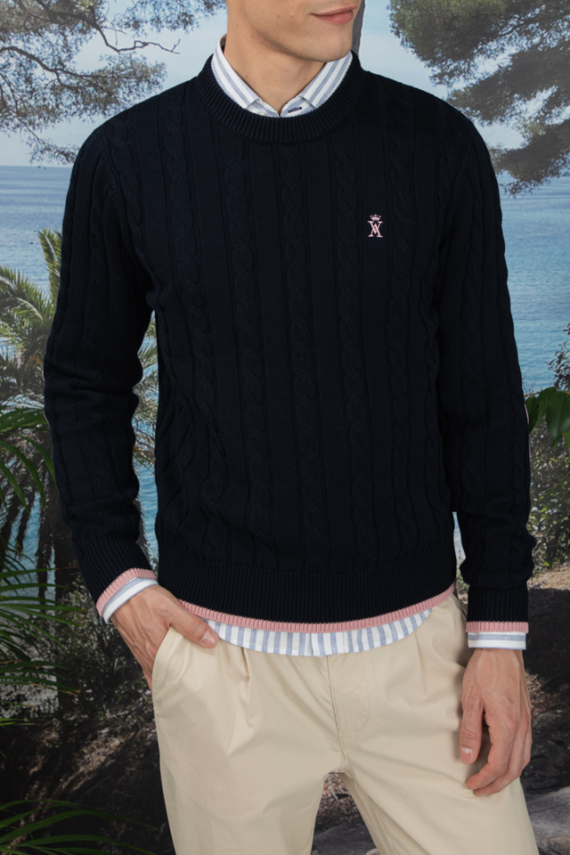 Pull Torsadé Col Rond - Image principale