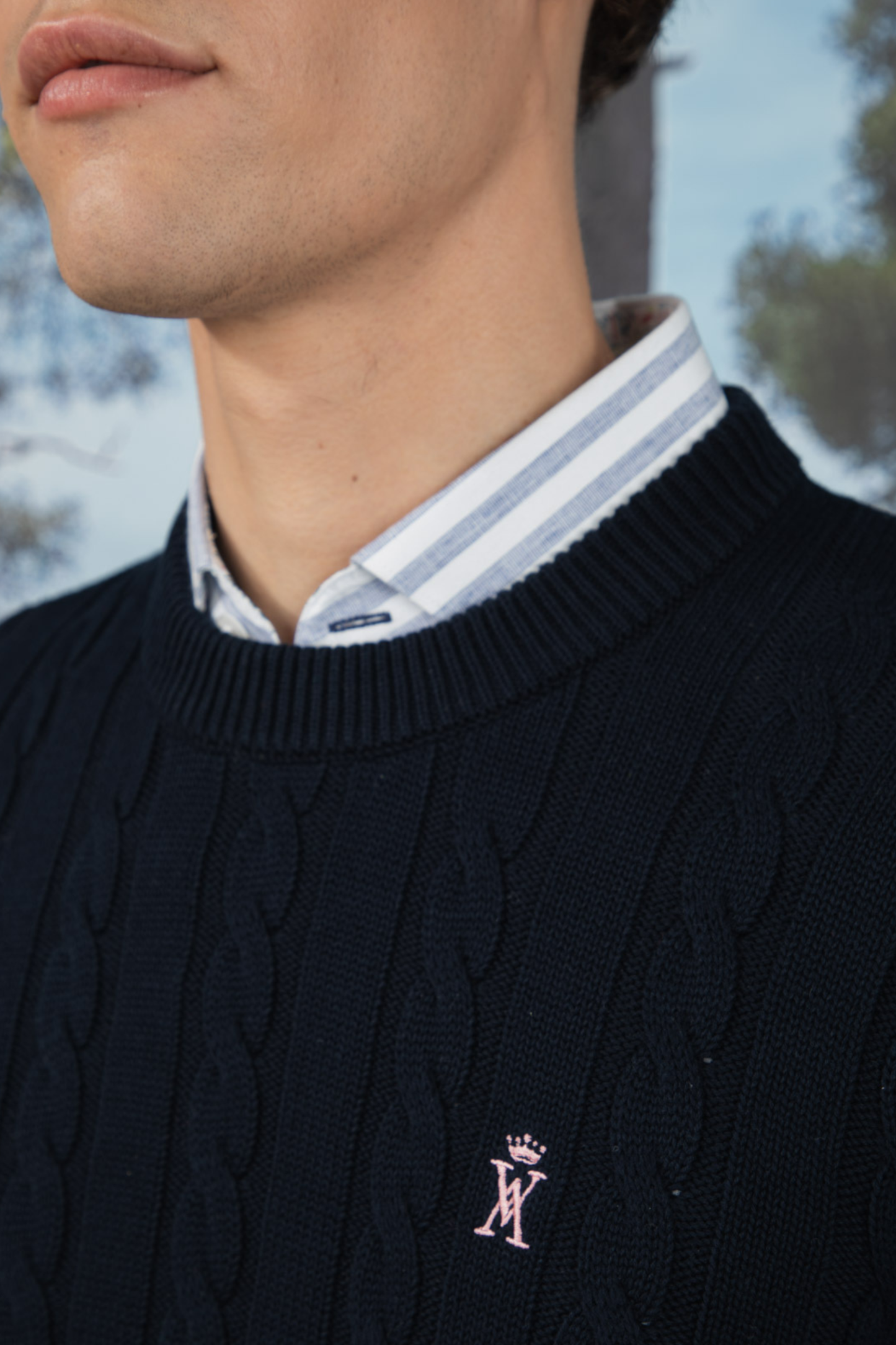 Pull Torsadé Col Rond