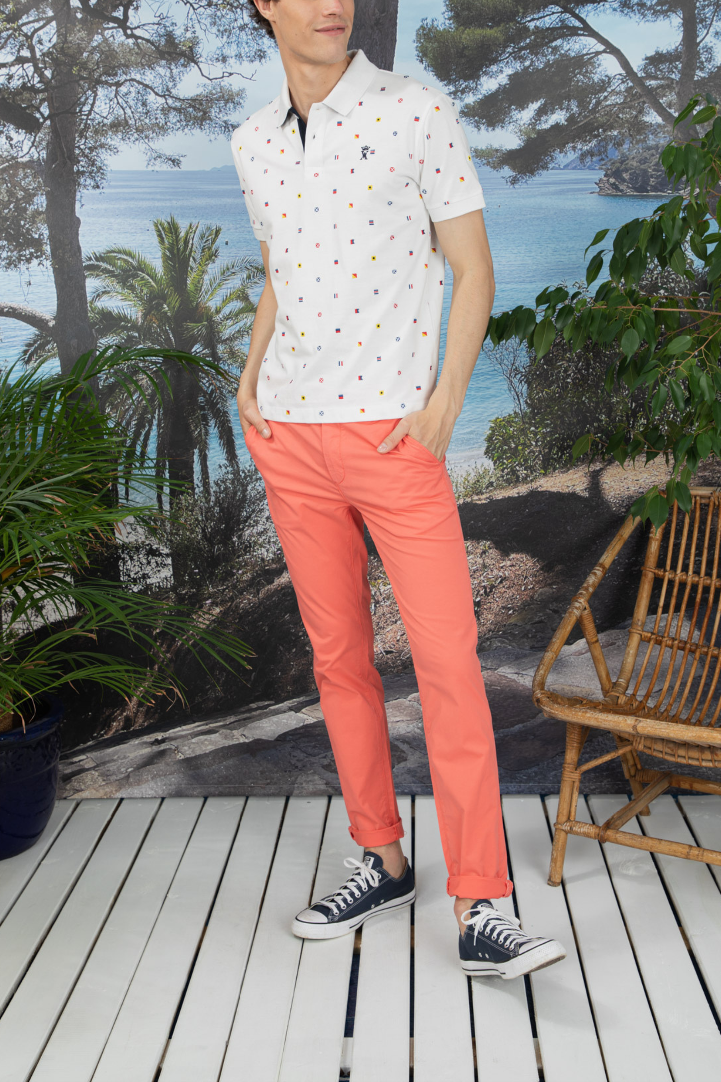 Polo à Broderies All Over