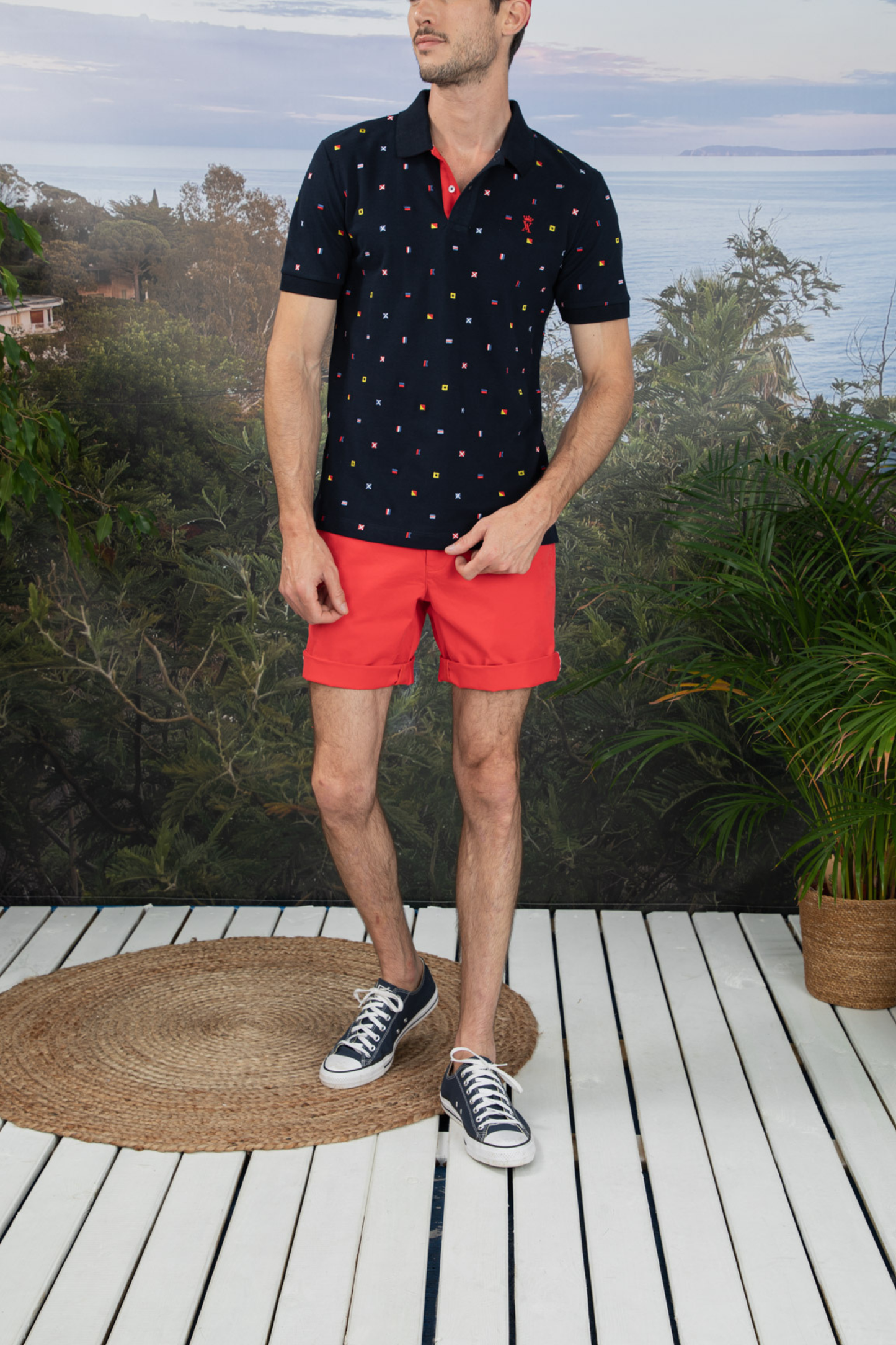 Polo à Broderies All Over