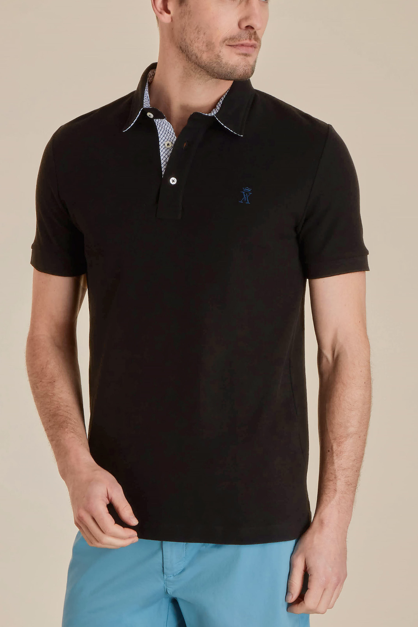 Polo à Détails Carreaux