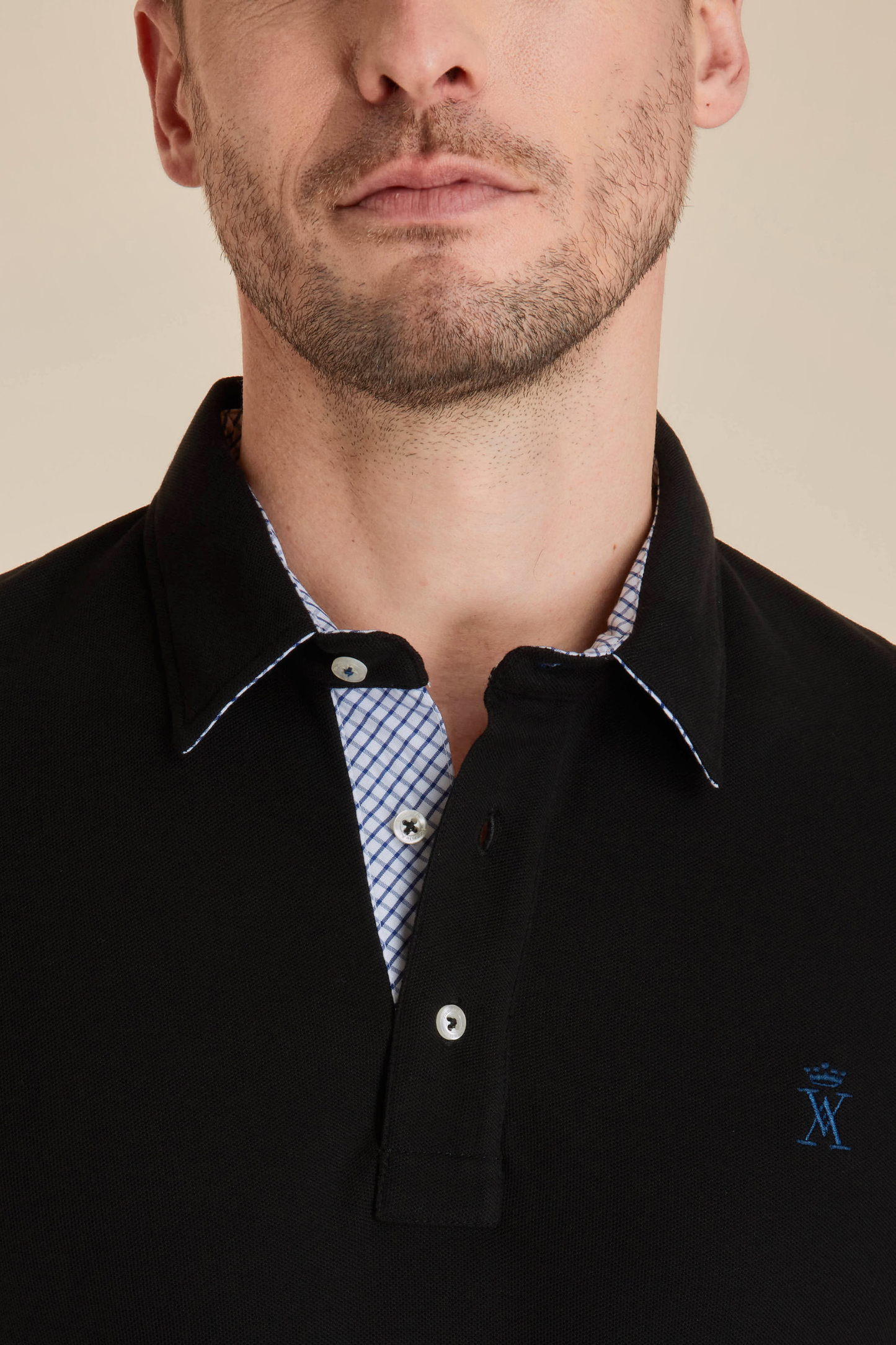 Polo à Détails Carreaux