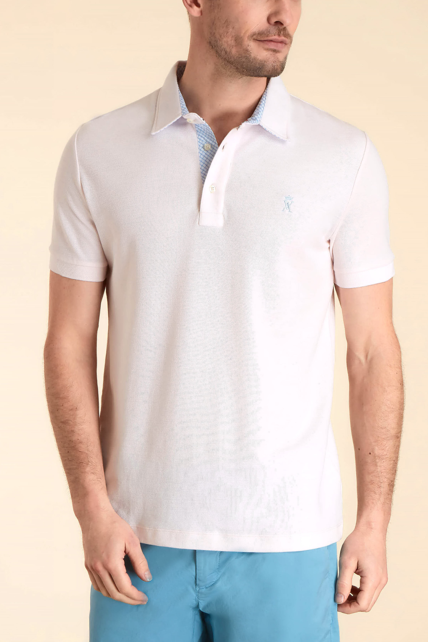 Polo à Détails Carreaux