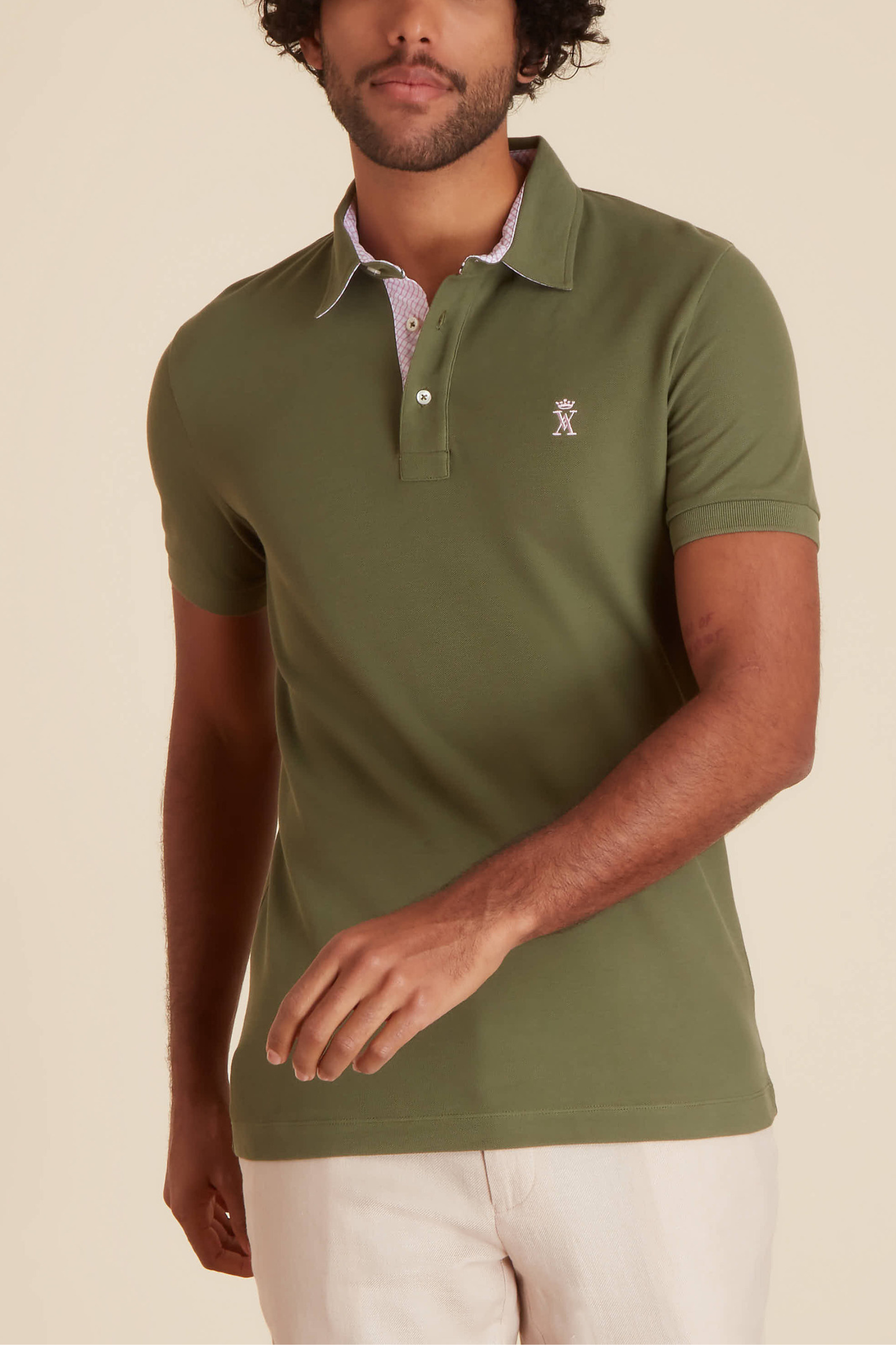 Polo à Détails Carreaux