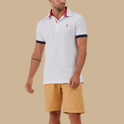 Polo PINO with short sleeves 100 % Cotton pima-White