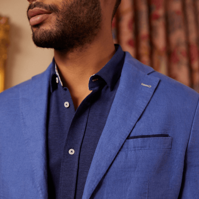BADYS Regular fit Linen Blazer - Blue - Image alternative