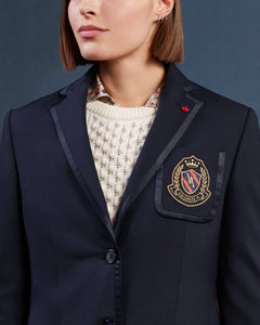 Blazer BETINA uni en wool-Bleu-Vicomte A