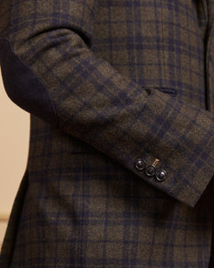 Brice Slim Fit Plaid Jacket with Elbow - Green - Viscount A