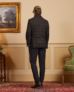 Brice Slim Fit Plaid Jacket with Elbow - Green - Viscount A