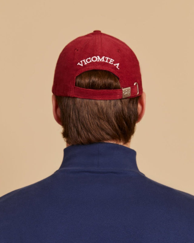 Cap HAMPTONS in velvet 100 % cotton-Red - Image alternative