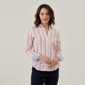 CARINE 100% Cotton Striped Shirt - Multicolor - Vicomte A