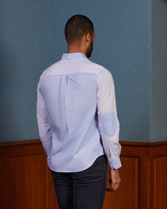 CARLO regular shirt 100% cotton in multipatch - Blue - Vicomte A