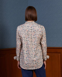 Celestine Toile de Jouy Printed Cotton Shirt - Beige - Viscount A