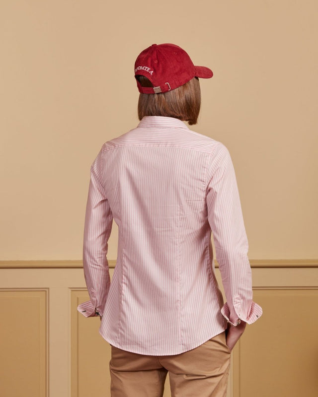 CELINE slim striped shirt in 100% cotton - Pink - Image alternative