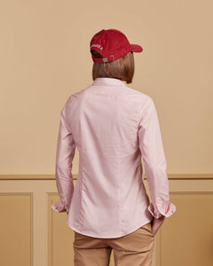 CELINE slim striped shirt in 100% cotton - Pink - Vicomte A