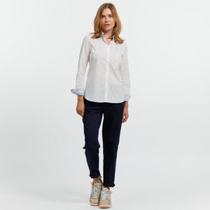 CELINE Slim Shirt in Plain Cotton - White - Vicomte A