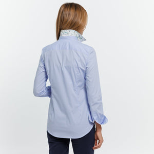 CELINE Slim Shirt in Plain Cotton - Sky Blue - Vicomte A