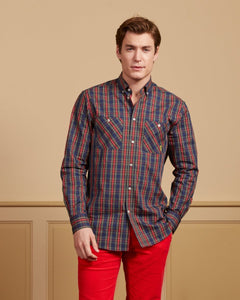 Cesar Comfort Fit 100% Cotton Plaid Shirt - Multi Color - Viscount A
