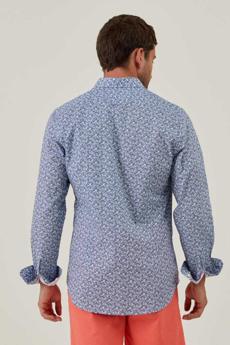 Chemise CIRIL Slim en Coton à imprimé Coquillage - Blanc - Vicomte A