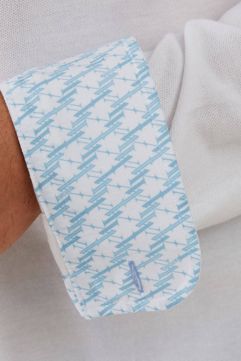 Chemise CIRIL Slim en Coton piqué - Blanc - Vicomte A