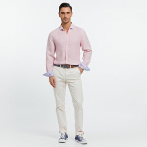 CLAY 100% Linen striped shirt - Pink - Vicomte A