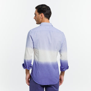 CLAY Unisex Shirt in Dip Dye - Blue & White - Vicomte A
