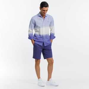 CLAY Unisex Shirt in Dip Dye - Blue & White - Vicomte A