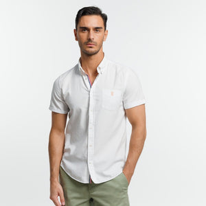 Chemise CLIVE in Manches Courtes en Twill PAT-Blanc-Vicomte A