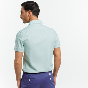 Chemise CLIVE à Manches Courtes en Twill PAT - Vert - Vicomte A