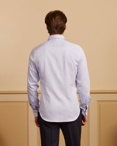 Shirt CLOVIS slim 100 % cotton with peas-Light blue-Vicomte A