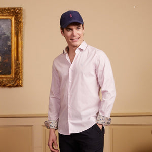 CLOVIS slim path in stretch poplin-Light pink-Vicomte A