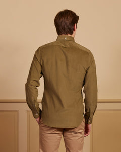 Slim CODY shirt 100% in corduroy - Khaki - Vicomte A