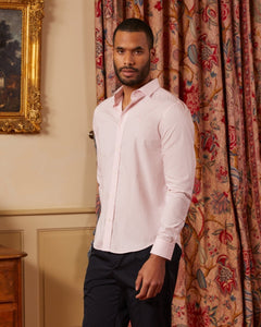 CONRAD regular shirt 100% cotton with micro stripes - Light pink - Vicomte A