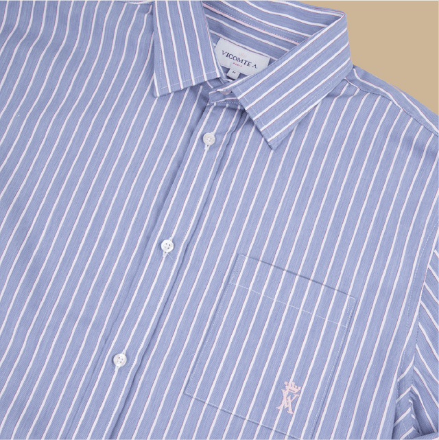 Chemise à Rayures Colorées Pour Homme - Manches Courtes Boutonnées Style Décontracté Floral Sable - Chemise Plage Été Légère Et Confortable